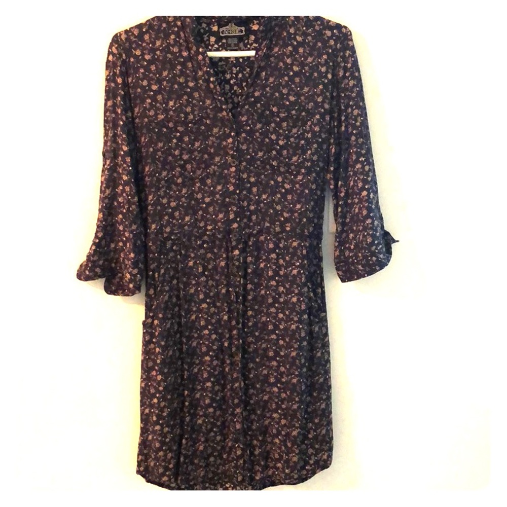 Angie Floral dress with tie at waist and pockets
